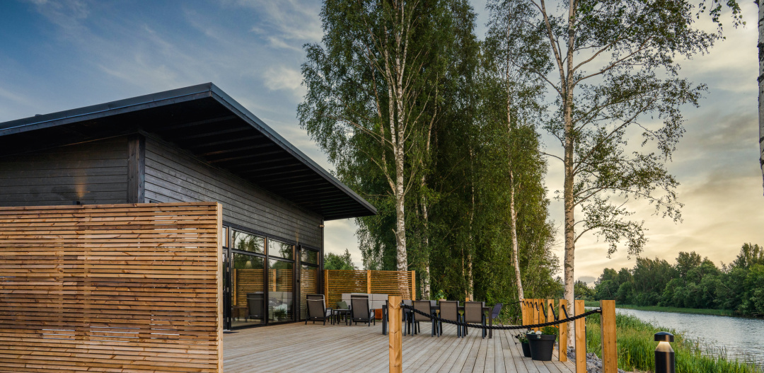 Villa Suisto terrace and river