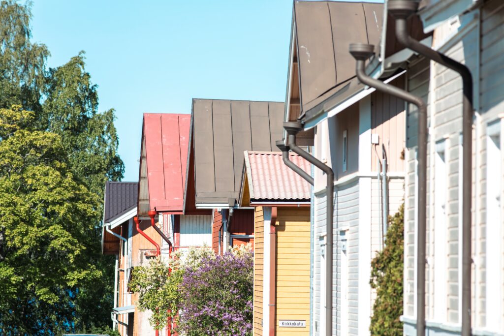 Wooden houses in Reposaari