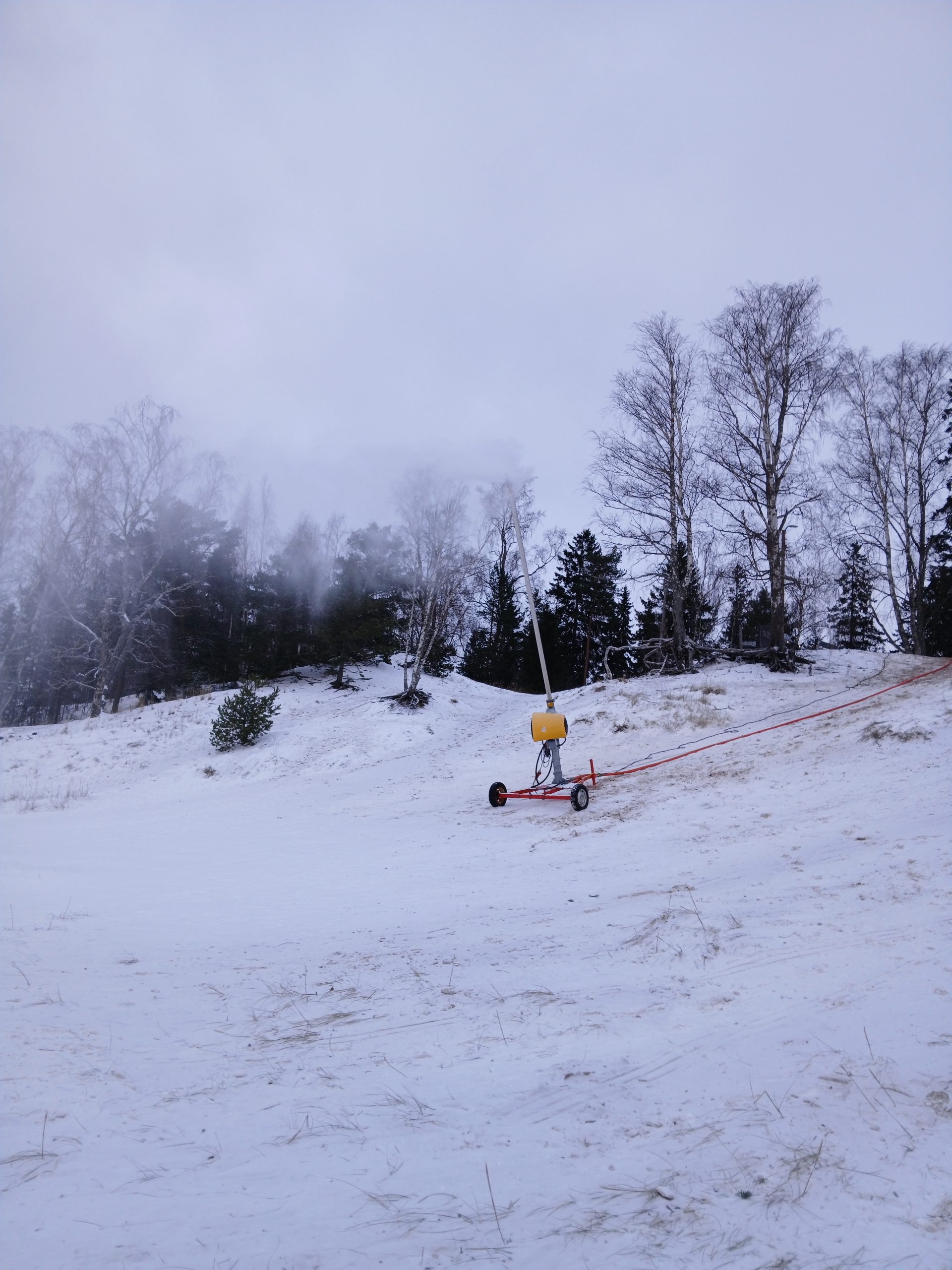 Lumitykki Yyterin pulkkamäessä